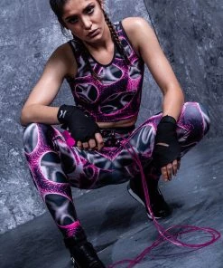 BADINKA Magenta Braincell Hw Leggings High Waist Leggings