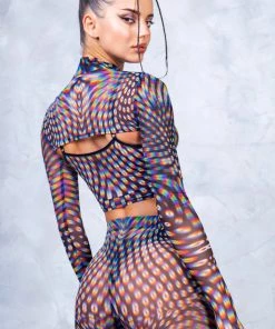 BADINKA Pulsar Mesh 2 Piece Shrug Top NEW