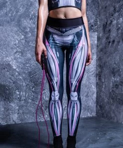 BADINKA Mechanical Hw Leggings Magenta High Waist Leggings