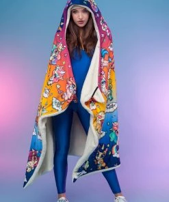 BADINKA Cuteness Overload Hooded Rainbow Blanket