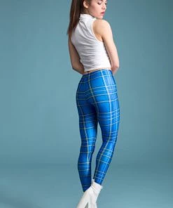 BAD INKA Blue Tartan Leggings