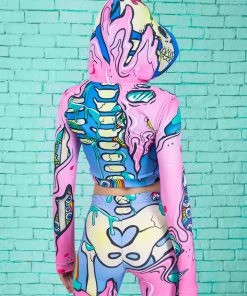 BAD INKA KAWAII POP ART SKELETON HOODED TOP