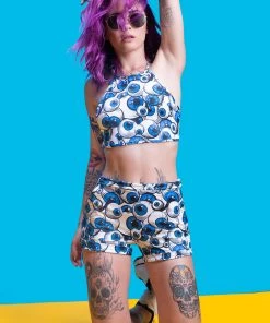 BAD INKA Eyeballz Blue Shorts