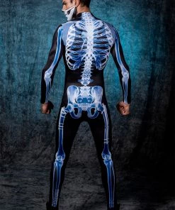 BADINKA Men's X-Ray Skeleton Costume Bodysuits