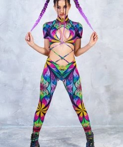 BADINKA NEW Unlikely Jungle Strapped Full Bodysuit