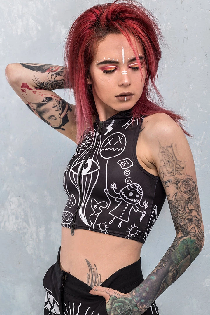 BADINKA Ugley Dark Hooded Zippy Top Tops 5 BADINKA Ugley Dark Hooded Zippy Top Tops