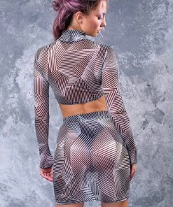 BADINKA Minimal Mesh Sleeved Top Tops