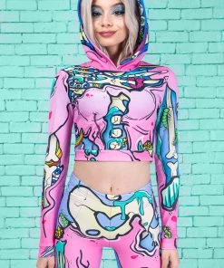 BAD INKA KAWAII POP ART SKELETON HOODED TOP