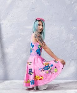 BADINKA Pink Rabbidelic Skater Dress Dresses