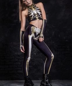 BADINKA Graveyard Skeleton Leggings