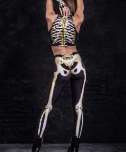 BADINKA Graveyard Skeleton Leggings