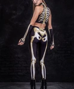 BADINKA Graveyard Skeleton Leggings