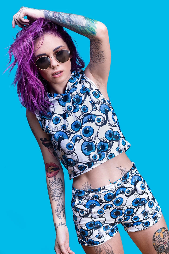 BAD INKA Tops Eyeballz Blue Hooded Top 5 BAD INKA Tops Eyeballz Blue Hooded Top