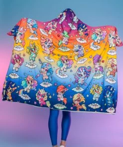 BADINKA Cuteness Overload Hooded Rainbow Blanket