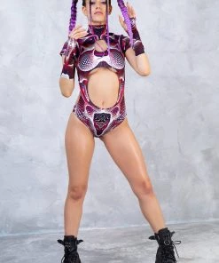 BADINKA NEW Vapor Trance Red Keyhole Bodysuit 11 BADINKA NEW Vapor Trance Red Keyhole Bodysuit