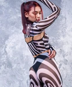 BADINKA Tops Illusion Mesh 2 Piece Shrug Top