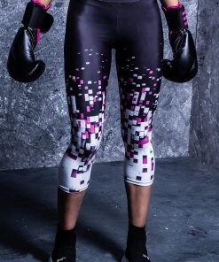 BADINKA Pixel Collapse Capri Leggings