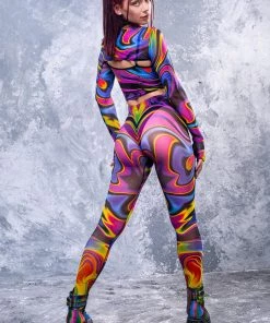 BADINKA Space Fuel Mesh Leggings High Waist Leggings