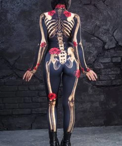 BADINKA Full Bodysuits La Muerta Skeleton Costume
