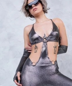 BADINKA Monochrome Sassy Ring Catsuit RAVE GEAR