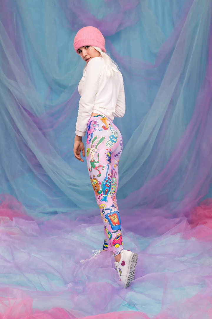 BADINKA Rabbidelic Warm Leggings (Pink) 6 BADINKA Rabbidelic Warm Leggings (Pink)