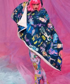 BADINKA Rabbidelic Hoodie Blanket (Blue) Hoodie Blankets 10 BADINKA Rabbidelic Hoodie Blanket (Blue) Hoodie Blankets