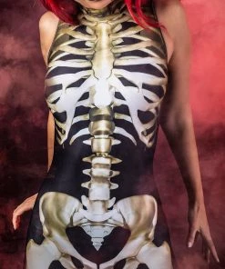 BADINKA Graveyard Skeleton Sleeveless Costume Full Bodysuits