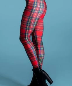 BAD INKA Red Tartan Leggings