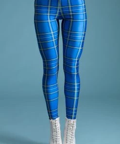 BAD INKA Blue Tartan Leggings