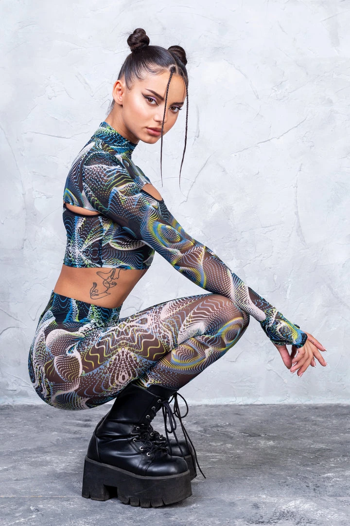 BADINKA Vapor Trance Mesh Leggings NEW 7 BADINKA Vapor Trance Mesh Leggings NEW