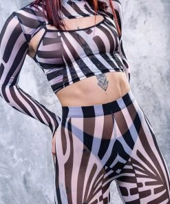 BADINKA Tops Illusion Mesh 2 Piece Shrug Top