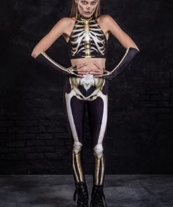 BADINKA Graveyard Skeleton Leggings