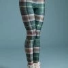 BAD INKA Green Tartan Leggings
