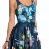 BAD INKA Rabbidelic Skater Dress Blue Dresses