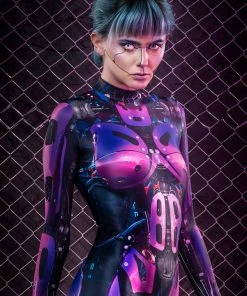 BADINKA Cyberware Android Magenta Costume RAVE GEAR