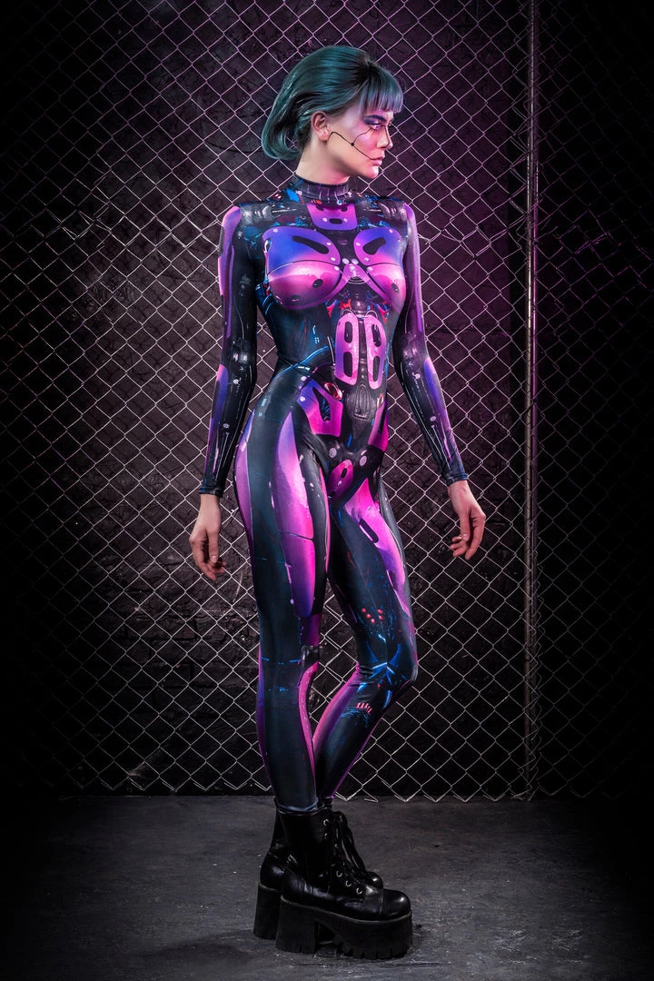 BADINKA Cyberware Android Magenta Costume RAVE GEAR 6 BADINKA Cyberware Android Magenta Costume RAVE GEAR