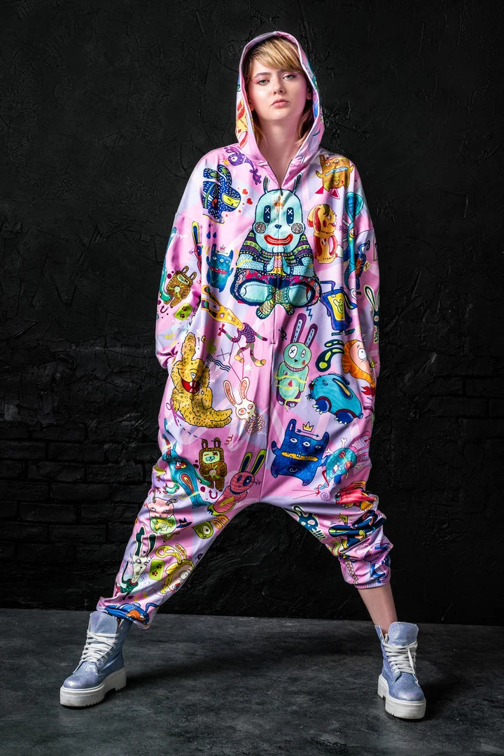 BADINKA Rabbidelic Pink Onesie 4 BADINKA Rabbidelic Pink Onesie