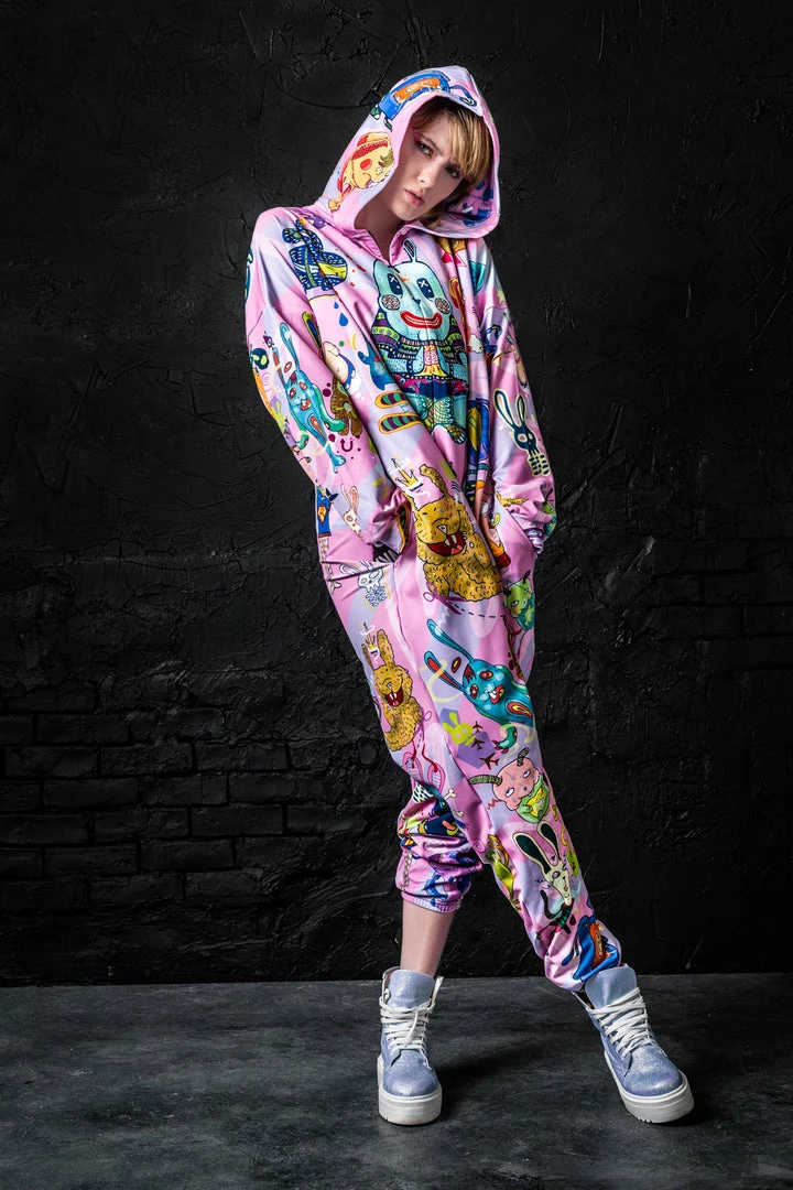 BADINKA Rabbidelic Pink Onesie 7 BADINKA Rabbidelic Pink Onesie