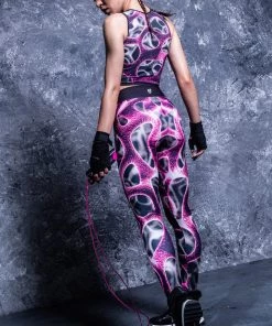 BADINKA Magenta Braincell Hw Leggings High Waist Leggings