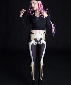 BADINKA Graveyard Skeleton Leggings