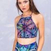 BAD INKA Blue Fractalz Crop Top
