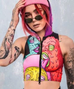 BADINKA Tops Trap Hooded Zippy Top