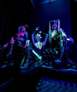 BADINKA Raspberry Neon Skeleton Costume Full Bodysuits