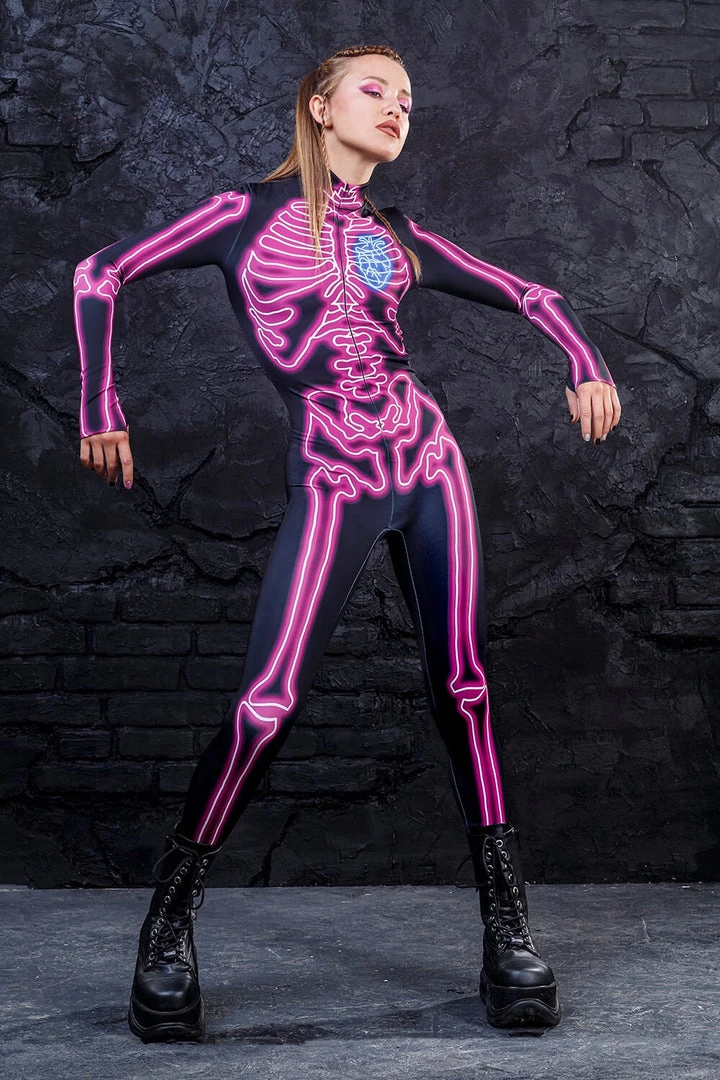 BADINKA Electric Pink Costume Full Bodysuits 4 BADINKA Electric Pink Costume Full Bodysuits