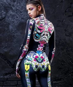 BADINKA Full Bodysuits Bohemian Skeleton Costume