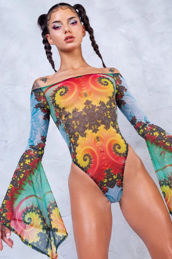 BADINKA NEW Espira Bell Sleeve Mesh Bodysuit 3 BADINKA NEW Espira Bell Sleeve Mesh Bodysuit
