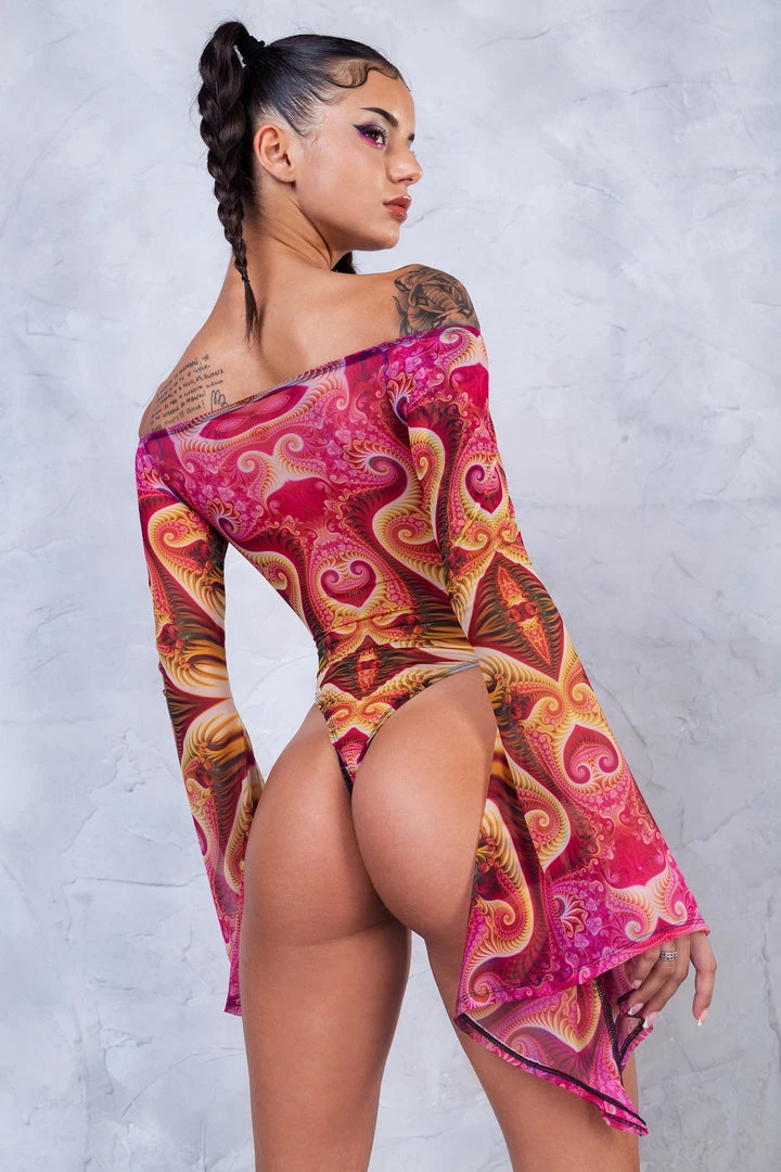 BADINKA NEW Serenity Bell Sleeve Mesh Bodysuit 4 BADINKA NEW Serenity Bell Sleeve Mesh Bodysuit