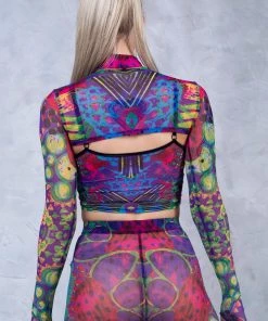 BADINKA Vibeology Mesh 2 Piece Shrug Top NEW