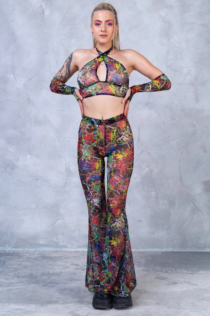 BADINKA NEW Splash Bell Bottom Mesh Pants 5 BADINKA NEW Splash Bell Bottom Mesh Pants