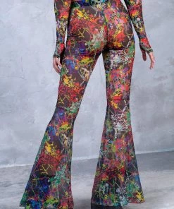 BADINKA NEW Splash Bell Bottom Mesh Pants